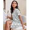 image:imageEkouaer Nightgowns for Women Button Down Night Gowns Short Sleeve SleepwearGrey Star