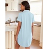 image:imageEkouaer Nightgowns for Women Button Down Night Gowns Short Sleeve SleepwearLight Blue
