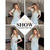 image:imageEkouaer Nightgowns for Women Button Down Night Gowns Short Sleeve SleepwearLight Blue
