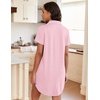 image:imageEkouaer Nightgowns for Women Button Down Night Gowns Short Sleeve SleepwearPink