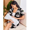 image:imageEkouaer Nightgowns for Women Button Down Night Gowns Short Sleeve SleepwearPink Flower