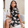 image:imageEkouaer Nightgowns for Women Button Down Night Gowns Short Sleeve SleepwearPink Flower