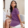 image:imageEkouaer Nightgowns for Women Button Down Night Gowns Short Sleeve SleepwearPurple