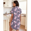 image:imageEkouaer Nightgowns for Women Button Down Night Gowns Short Sleeve SleepwearRed Flower