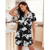 image:imageEkouaer Nightgowns for Women Button Down Night Gowns Short Sleeve SleepwearWhite Flower