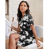 image:imageEkouaer Nightgowns for Women Button Down Night Gowns Short Sleeve SleepwearWhite Flower