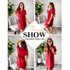 image:imageEkouaer Nightgowns for Women Button Down Night Gowns Short Sleeve SleepwearWine Red
