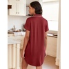 image:imageEkouaer Nightgowns for Women Button Down Night Gowns Short Sleeve SleepwearWine Red