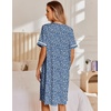 image:imageEkouaer Nightgowns for Women House Dress with Pockets Snap Front House CoatBlue Floral