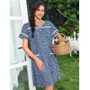 image:imageEkouaer Nightgowns for Women House Dress with Pockets Snap Front House CoatBlue Floral
