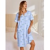 image:imageEkouaer Nightgowns for Women House Dress with Pockets Snap Front House CoatBlue Flowers