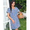 image:imageEkouaer Nightgowns for Women House Dress with Pockets Snap Front House CoatBlue Pink Floral