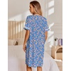 image:imageEkouaer Nightgowns for Women House Dress with Pockets Snap Front House CoatBlue Pink Floral