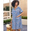 image:imageEkouaer Nightgowns for Women House Dress with Pockets Snap Front House CoatBlue Pink Floral