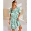 image:imageEkouaer Nightgowns for Women House Dress with Pockets Snap Front House CoatFloral White