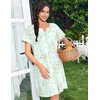 image:imageEkouaer Nightgowns for Women House Dress with Pockets Snap Front House CoatGreen Daisy
