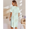 image:imageEkouaer Nightgowns for Women House Dress with Pockets Snap Front House CoatGreen Daisy