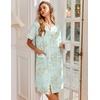 image:imageEkouaer Nightgowns for Women House Dress with Pockets Snap Front House CoatGreen Daisy
