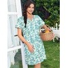 image:imageEkouaer Nightgowns for Women House Dress with Pockets Snap Front House CoatGreen Floral