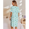 image:imageEkouaer Nightgowns for Women House Dress with Pockets Snap Front House CoatGreen Floral