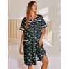 image:imageEkouaer Nightgowns for Women House Dress with Pockets Snap Front House CoatNavy Flowers