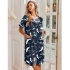 image:imageEkouaer Nightgowns for Women House Dress with Pockets Snap Front House CoatNavy Hawaiian Leaves