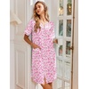 image:imageEkouaer Nightgowns for Women House Dress with Pockets Snap Front House CoatPink Floral