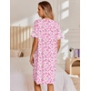 image:imageEkouaer Nightgowns for Women House Dress with Pockets Snap Front House CoatPink Floral