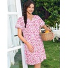 image:imageEkouaer Nightgowns for Women House Dress with Pockets Snap Front House CoatPink Floral