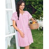 image:imageEkouaer Nightgowns for Women House Dress with Pockets Snap Front House CoatPink Striped