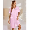image:imageEkouaer Nightgowns for Women House Dress with Pockets Snap Front House CoatPink Striped