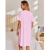 image:imageEkouaer Nightgowns for Women House Dress with Pockets Snap Front House CoatPink Striped