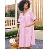 image:imageEkouaer Nightgowns for Women House Dress with Pockets Snap Front House CoatPink Striped