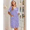 image:imageEkouaer Nightgowns for Women House Dress with Pockets Snap Front House CoatPurple Dots