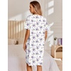 image:imageEkouaer Nightgowns for Women House Dress with Pockets Snap Front House CoatWhite Purple Florals