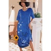 image:imageEkouaer Nightgowns for Women Long Nightgown Plus Size Moo Moos House DressBlue Ethnic Style