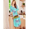 image:imageEkouaer Nightgowns for Women Long Nightgown Plus Size Moo Moos House DressBlue Floral