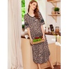 image:imageEkouaer Nightgowns for Women Long Nightgown Plus Size Moo Moos House DressBrown Leopard Print