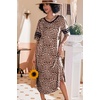 image:imageEkouaer Nightgowns for Women Long Nightgown Plus Size Moo Moos House DressBrown Leopard Print