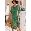 image:imageEkouaer Nightgowns for Women Long Nightgown Plus Size Moo Moos House DressGreen Ethnic Style