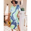 image:imageEkouaer Nightgowns for Women Long Nightgown Plus Size Moo Moos House DressGreen Tie Dye
