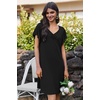 image:imageEkouaer Nightgowns for Women Short Sleeve Night Gown Comfy Sleep ShirtAblack