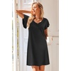 image:imageEkouaer Nightgowns for Women Short Sleeve Night Gown Comfy Sleep ShirtAblack
