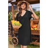 image:imageEkouaer Nightgowns for Women Short Sleeve Night Gown Comfy Sleep ShirtAblack