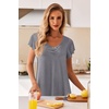 image:imageEkouaer Nightgowns for Women Short Sleeve Night Gown Comfy Sleep ShirtAmedium Gray