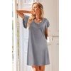 image:imageEkouaer Nightgowns for Women Short Sleeve Night Gown Comfy Sleep ShirtAmedium Gray