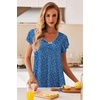 image:imageEkouaer Nightgowns for Women Short Sleeve Night Gown Comfy Sleep ShirtBlue Dog Paw