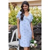 image:imageEkouaer Nightgowns for Women Short Sleeve Night Gown Comfy Sleep ShirtBlue Floral
