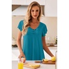 image:imageEkouaer Nightgowns for Women Short Sleeve Night Gown Comfy Sleep ShirtBlue Green