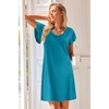 image:imageEkouaer Nightgowns for Women Short Sleeve Night Gown Comfy Sleep ShirtBlue Green